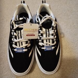 Skechers black and white court classics